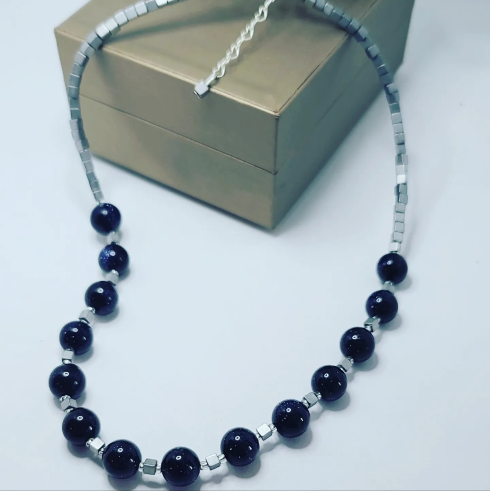 Blue Goldstone necklace